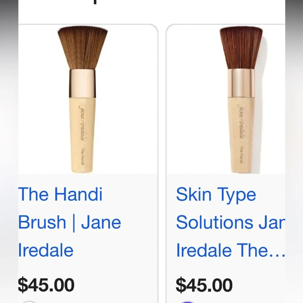 Jane Iredale Makeup Brush with Brown Bristles and Tan Handle